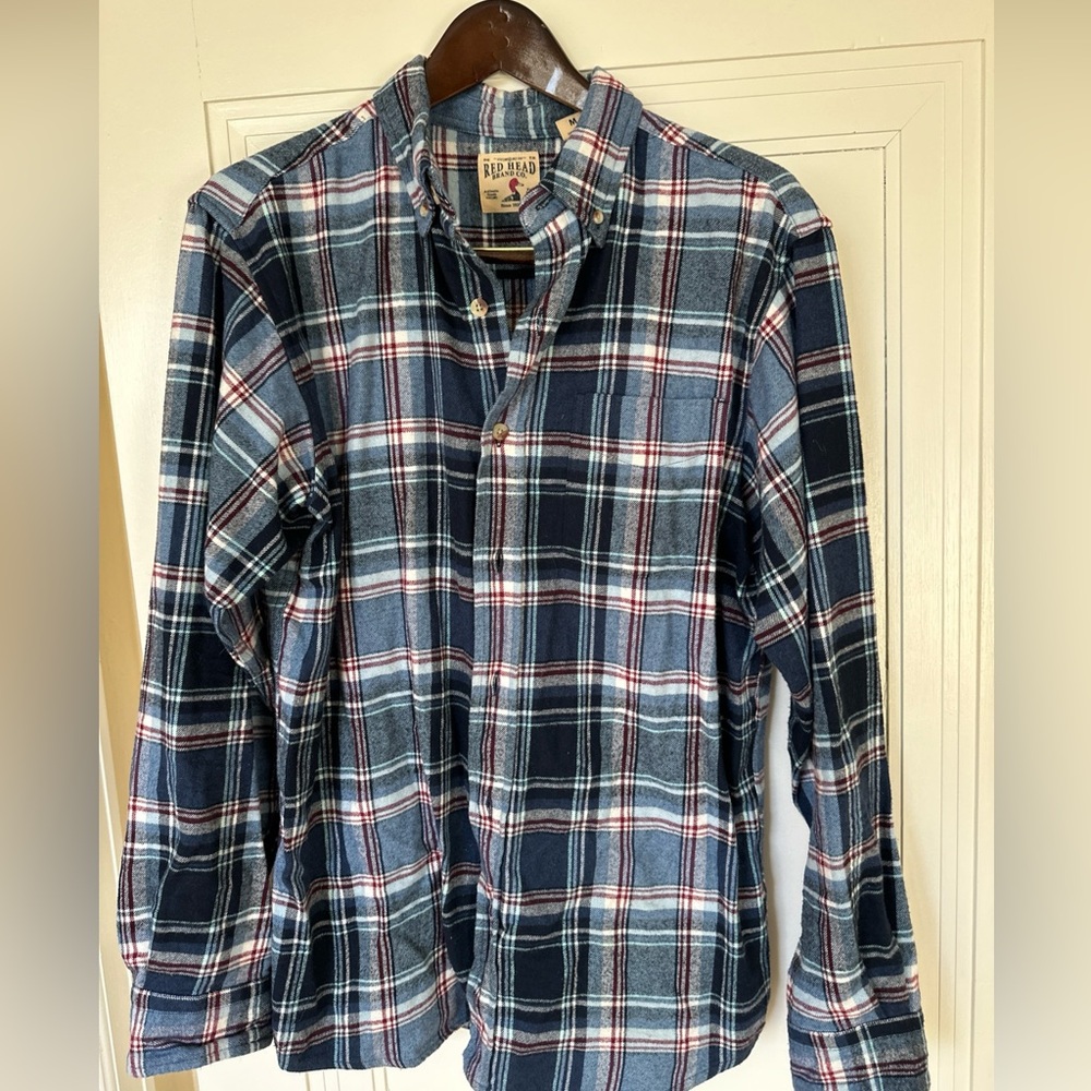 Men’s medium RedHead brand Blue Plaid flannel Shirt